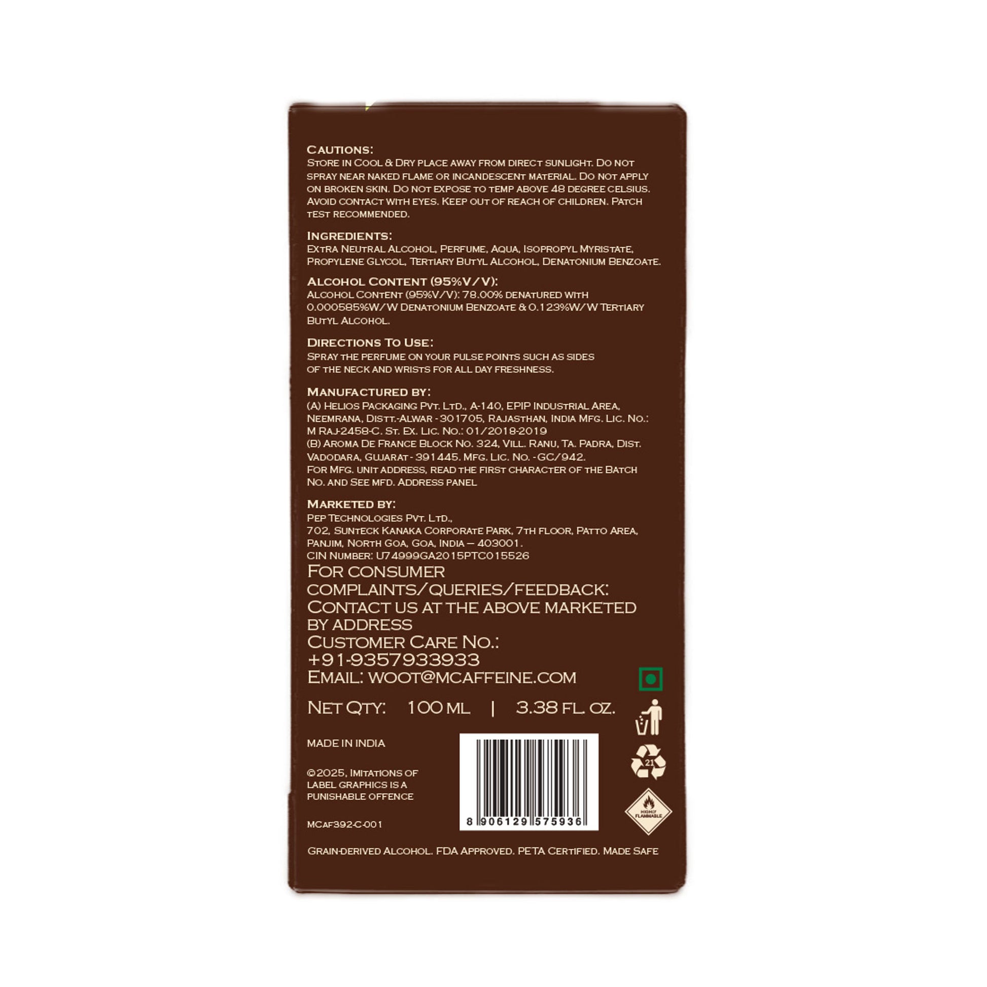 MCaffeine Fien Midnight In Bombay Eau De Perfume