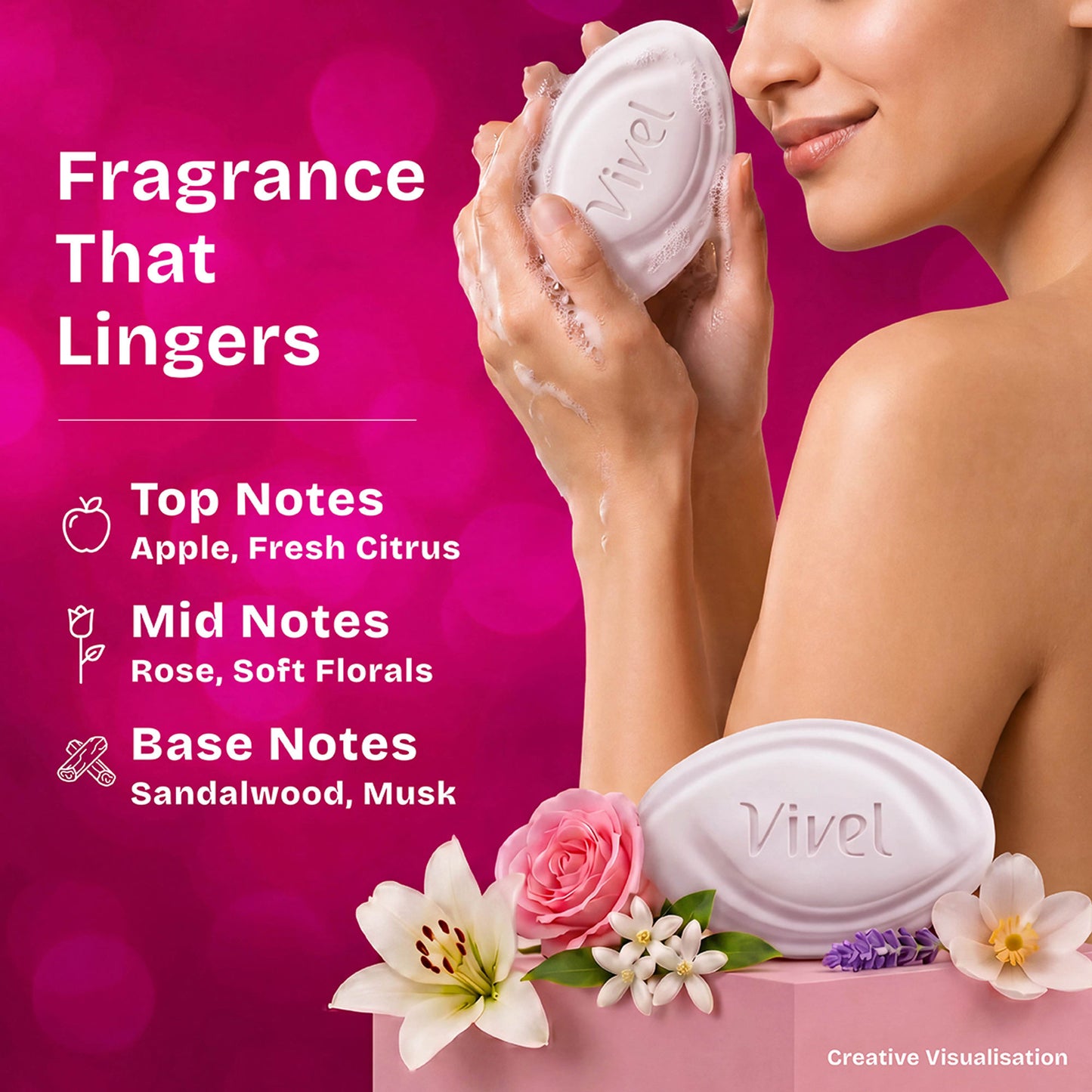 Vivel Aloe Vera Grade 1 Bathing Soap, Highest Soap Grade, 76% TFM, Vit E - 4 PCS