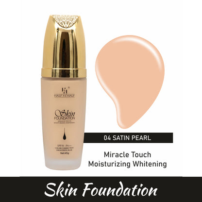 Half N Half Skin Foundation Miracle Touch Moisturizing Whitening With SPF 50 Pa++ - Satin Pearl