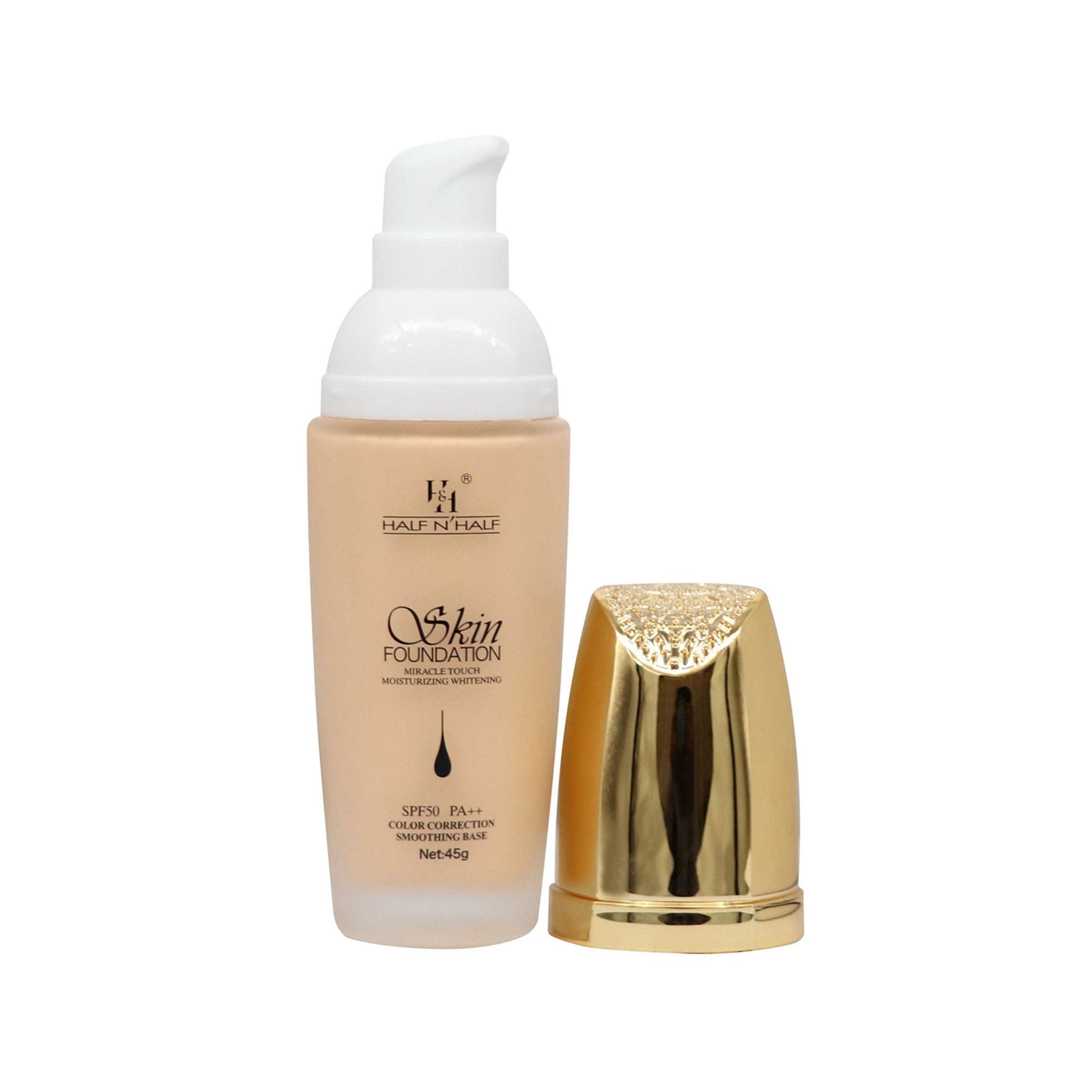 Half N Half Skin Foundation Miracle Touch Moisturizing Whitening With SPF 50 Pa++ - Satin Pearl
