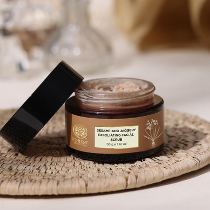 Forest Essentials Nourishing Facial Scrub for Dry Skin - Black Sesame & Jaggery Ayurvedic Face Scrub
