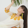 Dhiyona IE Embroidered Pure Cotton V Neck Top With Trouser