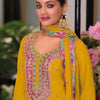 Dhiyona IE Ethnic Motifs Embroidered Round Neck Zari Straight Kurta With Palazzos & Dupatta