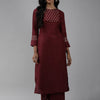Indyancart IE Embroidered Mirror Work Kurta with Palazzos