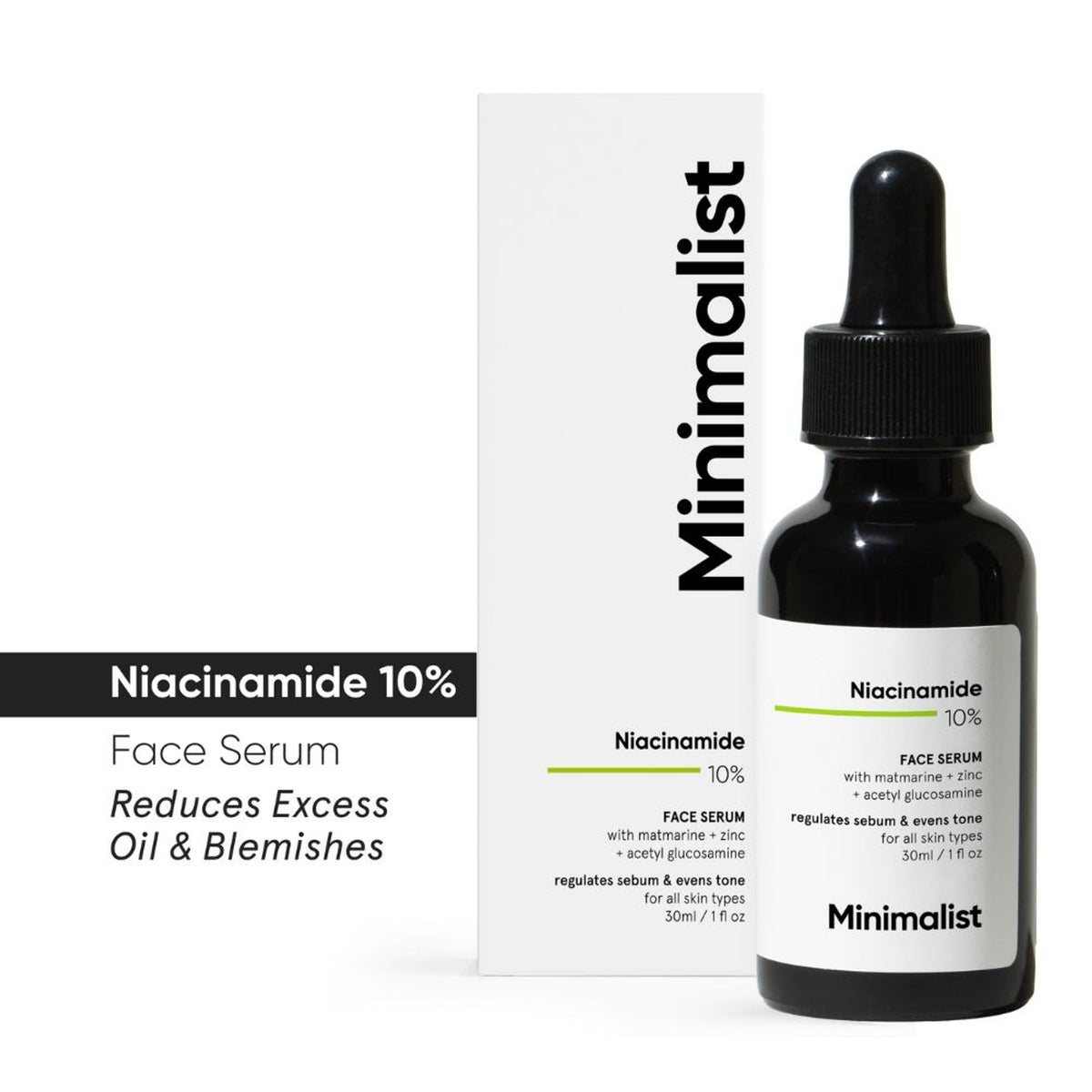 Minimalist 10% Niacinamide Face Serum With Matmarine + Zinc For Reducing Oil & Blemishes