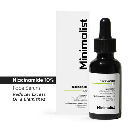 Minimalist 10% Niacinamide Face Serum With Matmarine + Zinc For Reducing Oil & Blemishes