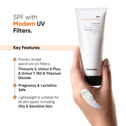 Minimalist SPF 60 PA ++++ Sunscreen - Pregnancy & Lactation Safe For Sensitive Skin