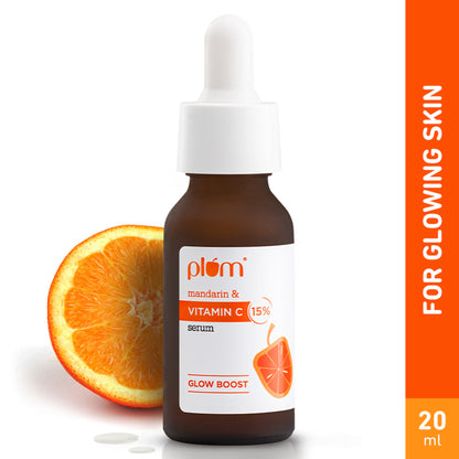 Plum 15% Vitamin C Glow Face Serum - Dermat Tested To Fight Dark Spots- Pigmentation & Dull Skin