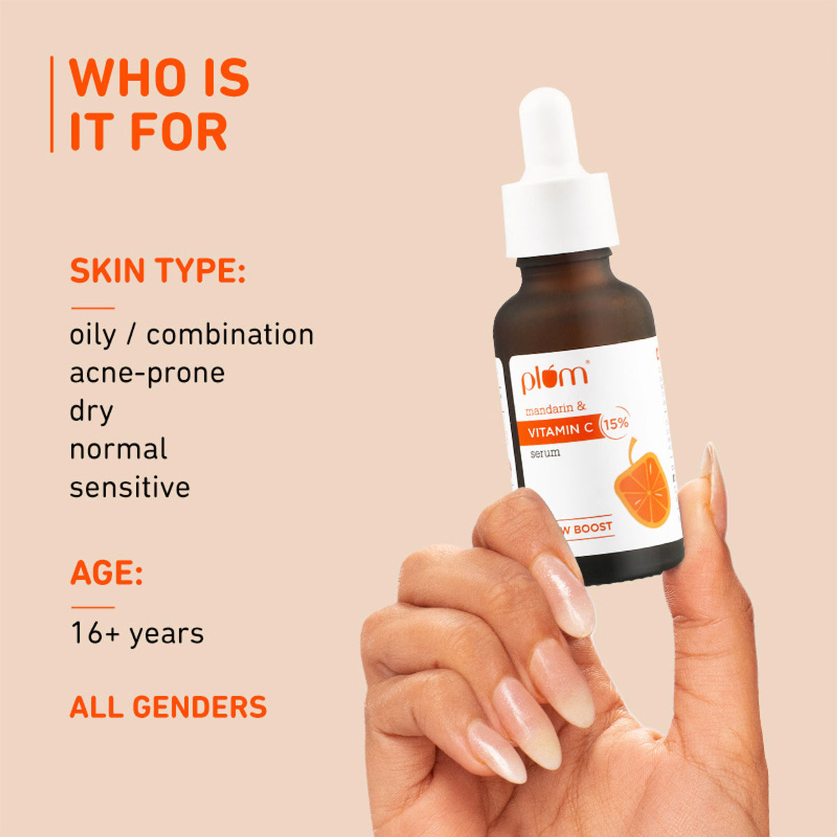 Plum 15% Vitamin C Glow Face Serum - Dermat Tested To Fight Dark Spots- Pigmentation & Dull Skin