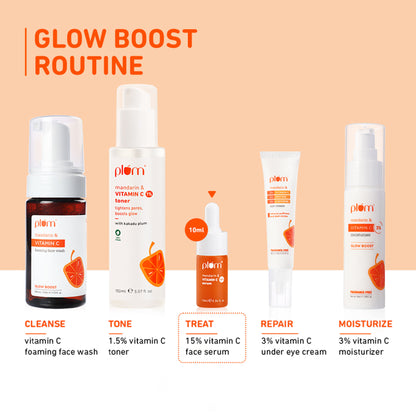 Plum 15% Vitamin C Glow Face Serum - Dermat Tested To Fight Dark Spots- Pigmentation & Dull Skin