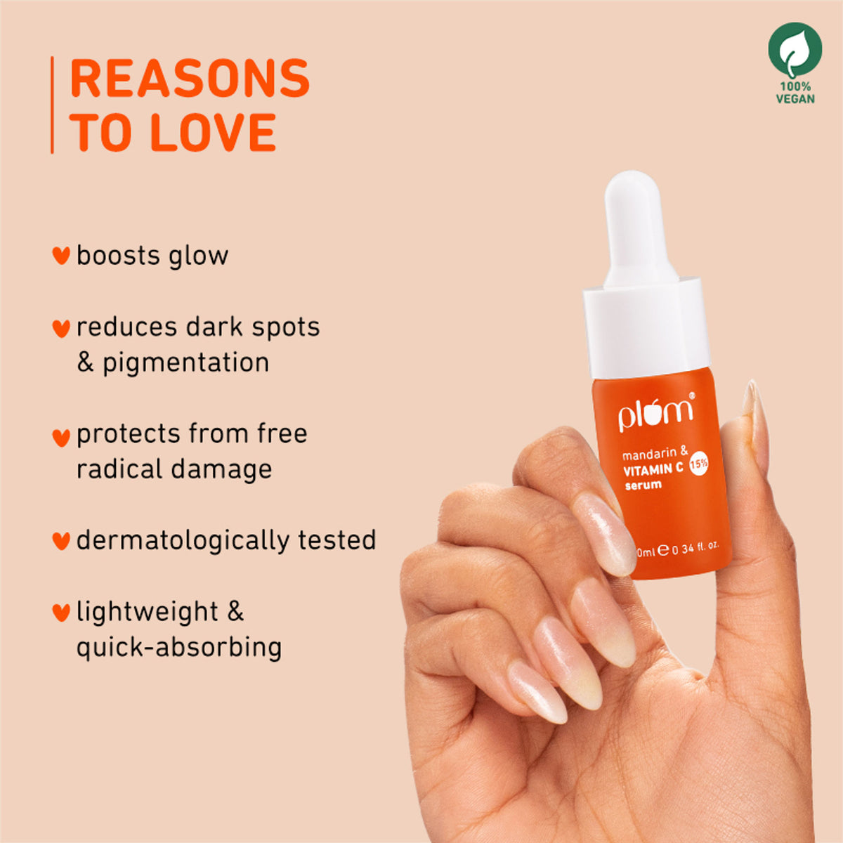 Plum 15% Vitamin C Glow Face Serum - Dermat Tested To Fight Dark Spots- Pigmentation & Dull Skin