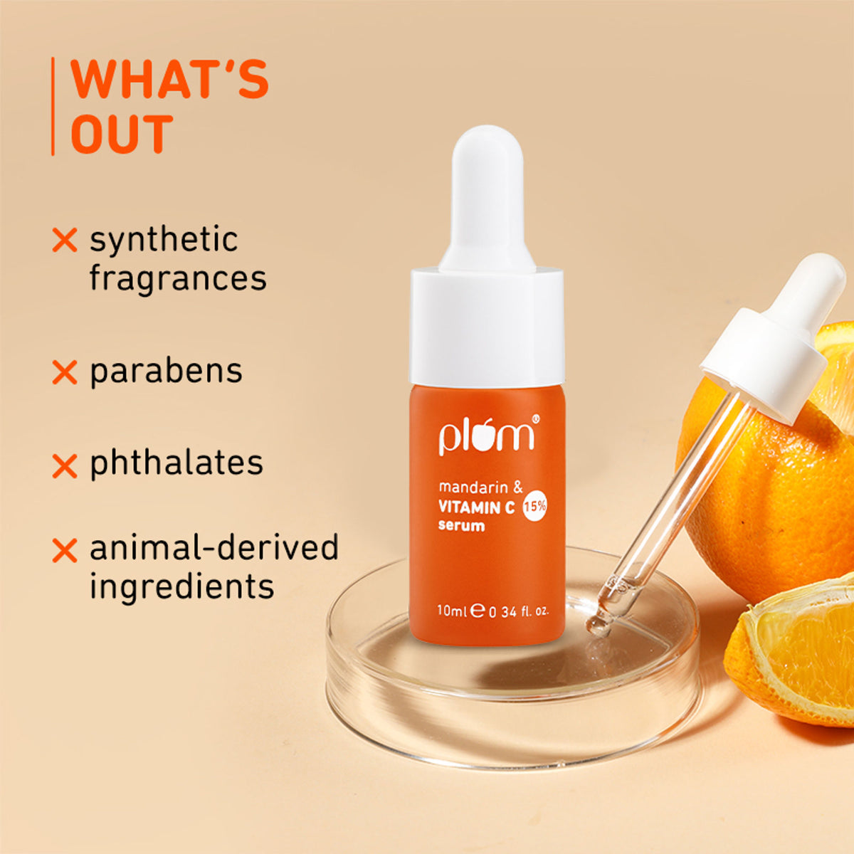 Plum 15% Vitamin C Glow Face Serum - Dermat Tested To Fight Dark Spots- Pigmentation & Dull Skin