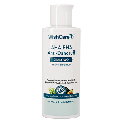 WishCare Hydrating AHA BHA Anti Dandruff Shampoo with Salicylic Acid - 100% Dandruff Reduction