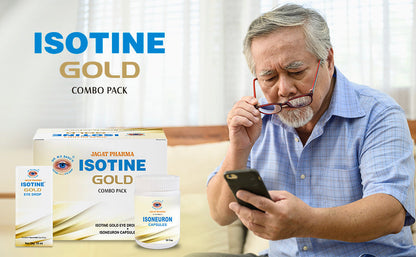 Jagat Pharma Isotine Gold + ISO Pain Relief Roll-On: Eye & Pain Care Combo