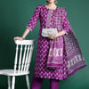 Indyancart IE Floral Printed Mirror Work Pure Cotton Kurta With Trousers & Dupatta