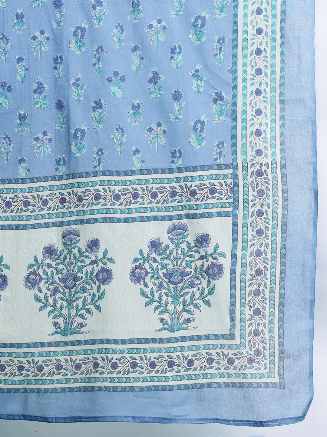 Indyancart IE Women Floral Printed Regular Pure Cotton Kurta with Trousers & With Dupatta
