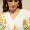 Dhiyona IE Floral Printed V-Neck Pure Cotton Tunic With Trouser