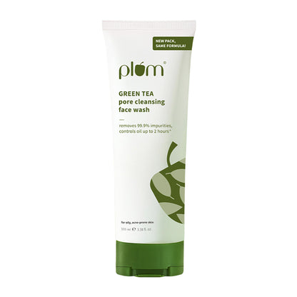 Plum Green Tea Pore Cleansing Gel Face Wash With Glycolic Acid - Fights Pimpels & Control Oil
