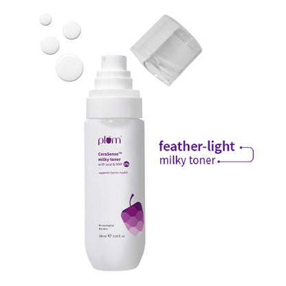 Plum Cerasense Milky Toner with Ceramides & Peptides For Barrier Repair