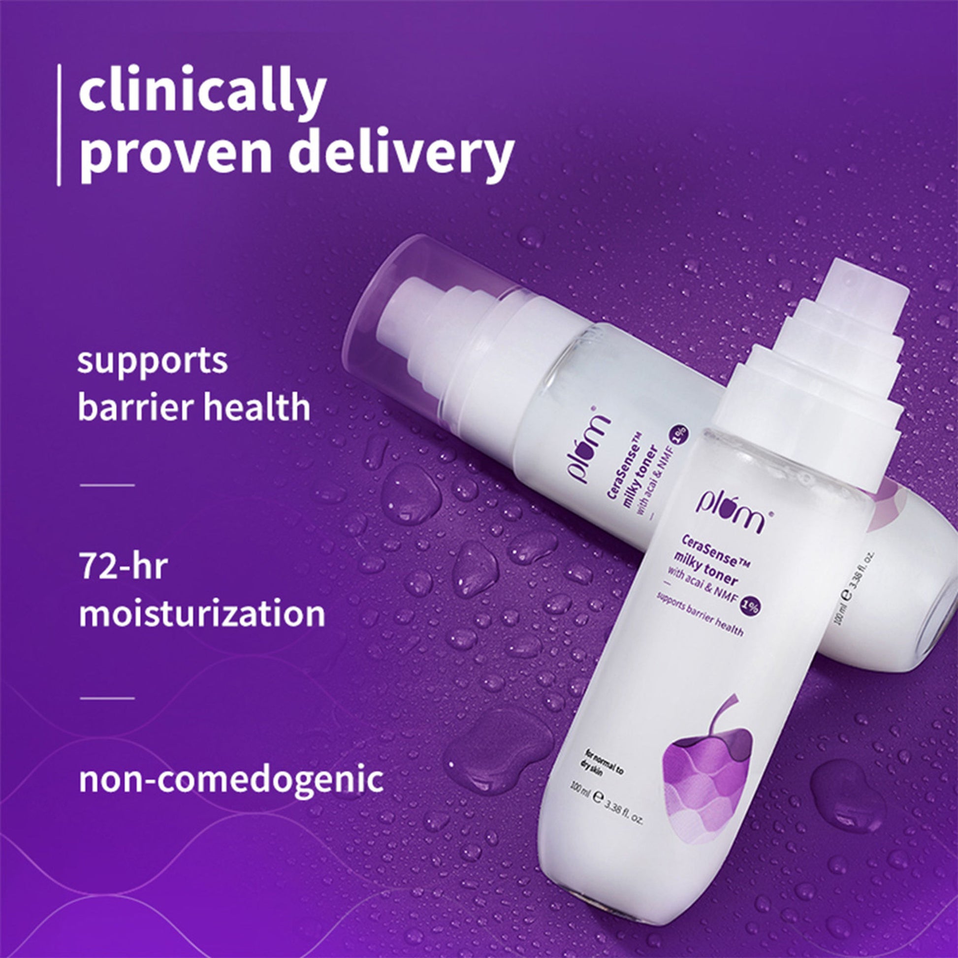 Plum Cerasense Milky Toner with Ceramides & Peptides For Barrier Repair