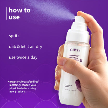Plum Cerasense Milky Toner with Ceramides & Peptides For Barrier Repair