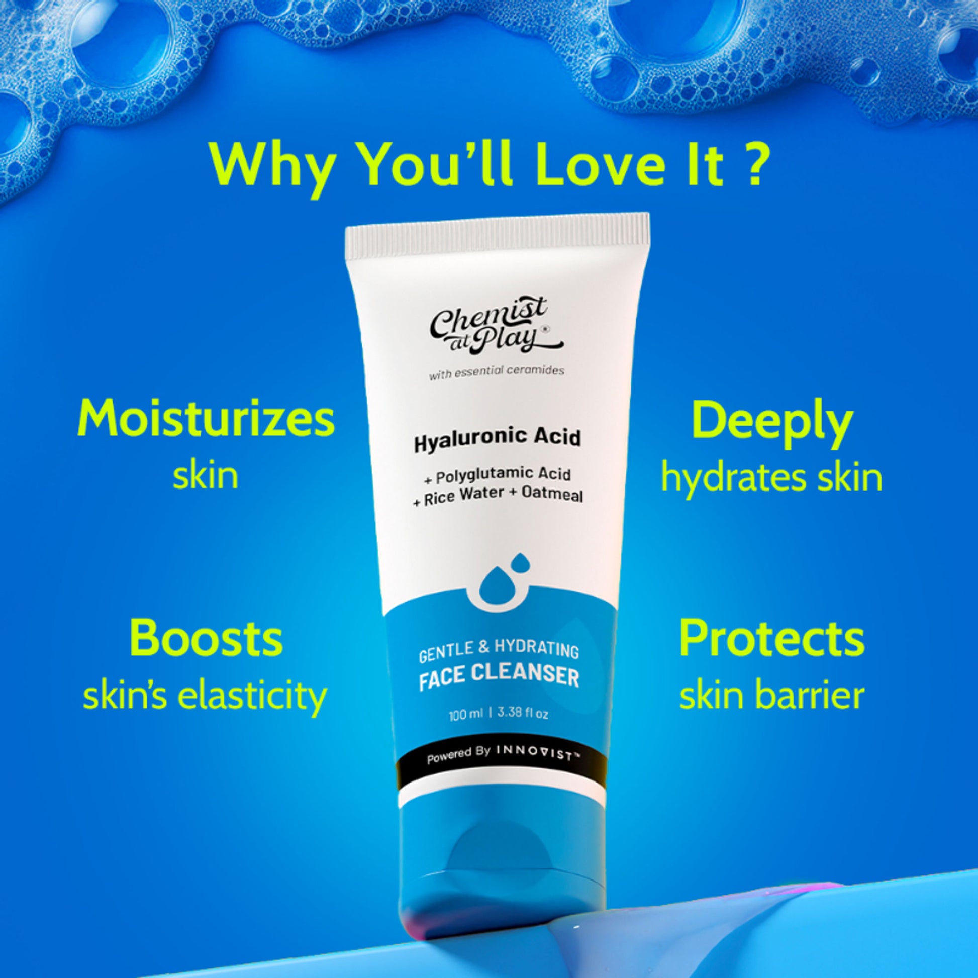 Chemist at Play Gentle & Hydrating Face Cleanser Rice Water Face Wash Face Wash For Dry & Oily Skin