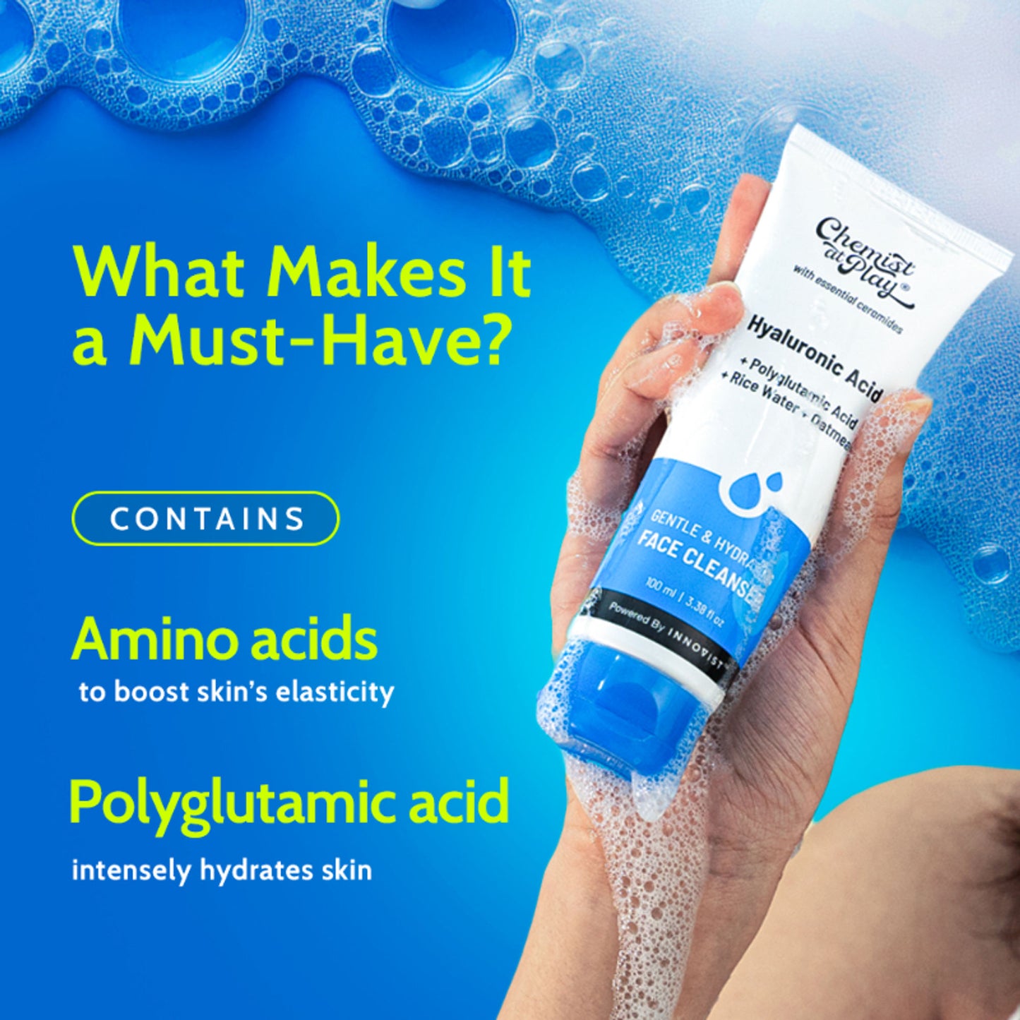 Chemist at Play Gentle & Hydrating Face Cleanser Rice Water Face Wash Face Wash For Dry & Oily Skin