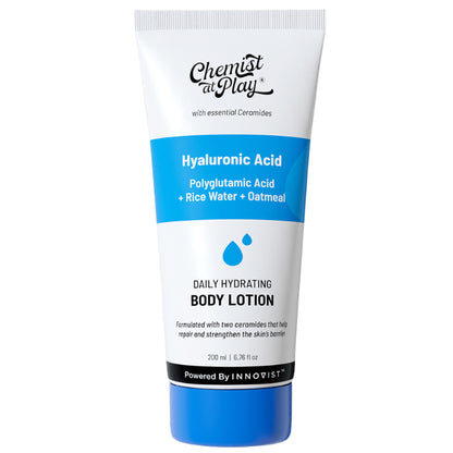 Chemist at Play Hydrating Body Lotion with Rice Water & Hyaluronic Acid, Moisturizer for Dry Skin