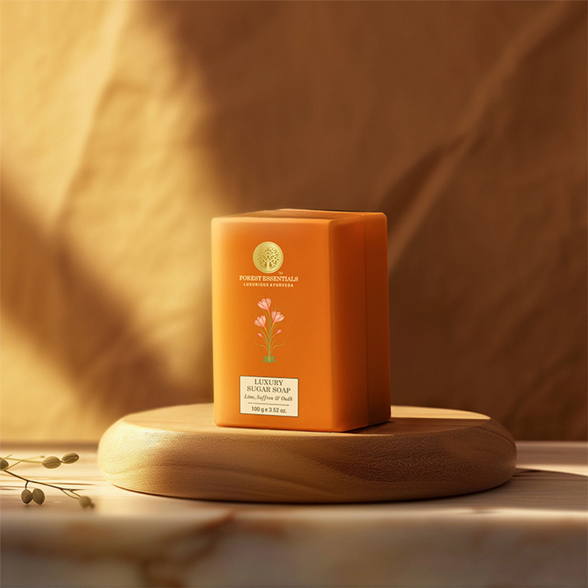 Forest Essentials Lime Saffron & Oudh Ayurvedic Luxury Handmade Soap