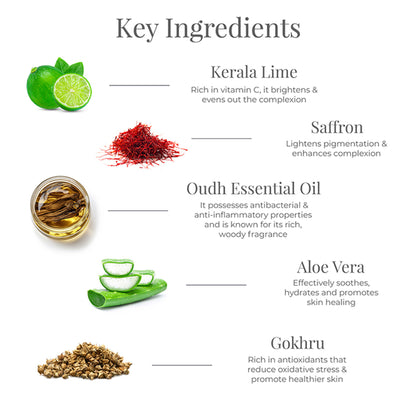 Forest Essentials Silkening Lime Saffron & Oudh Natural Shower Wash