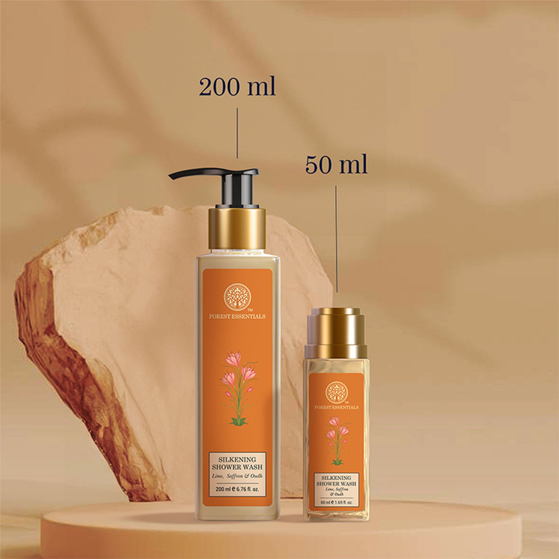 Forest Essentials Silkening Lime Saffron & Oudh Natural Shower Wash