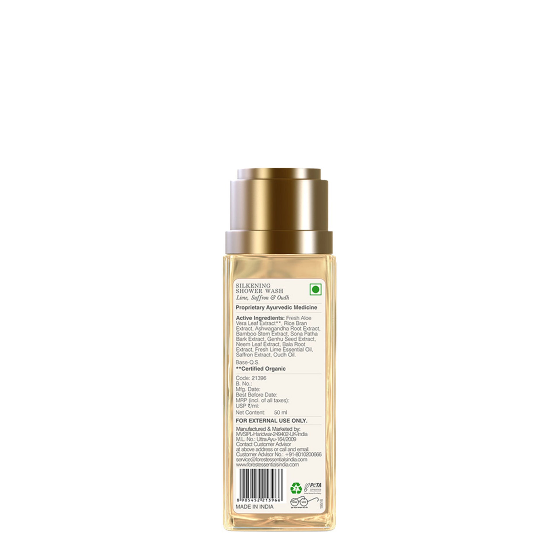Forest Essentials Silkening Lime Saffron & Oudh Natural Shower Wash