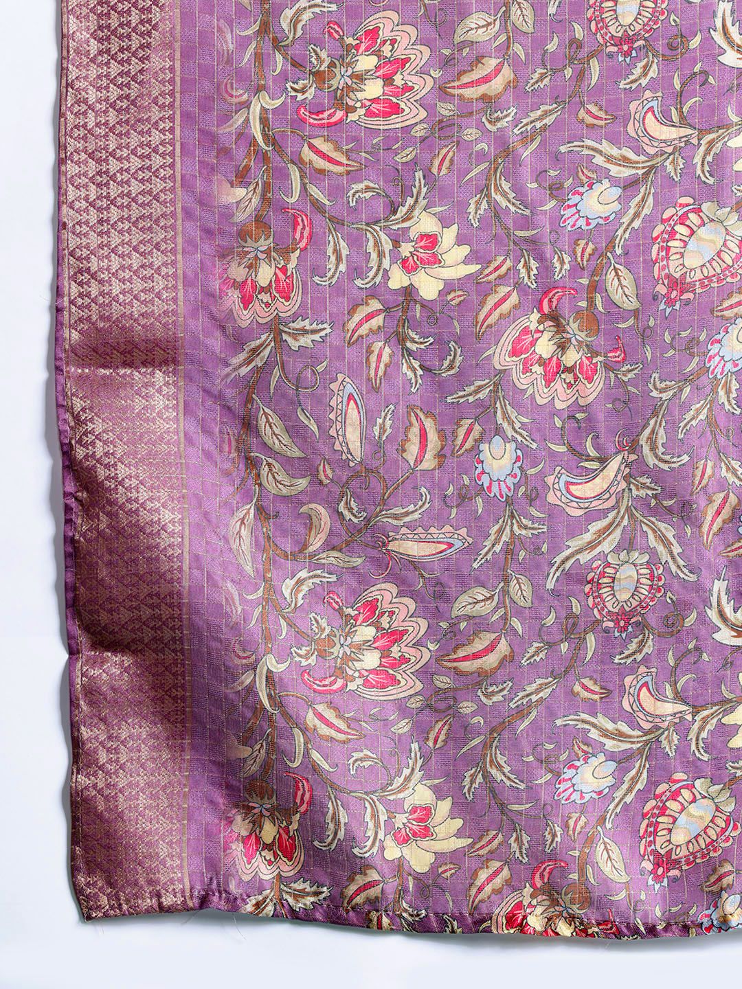 Indyancart IE Floral Embroidered Thread Work Kurta with Trousers & With Dupatta