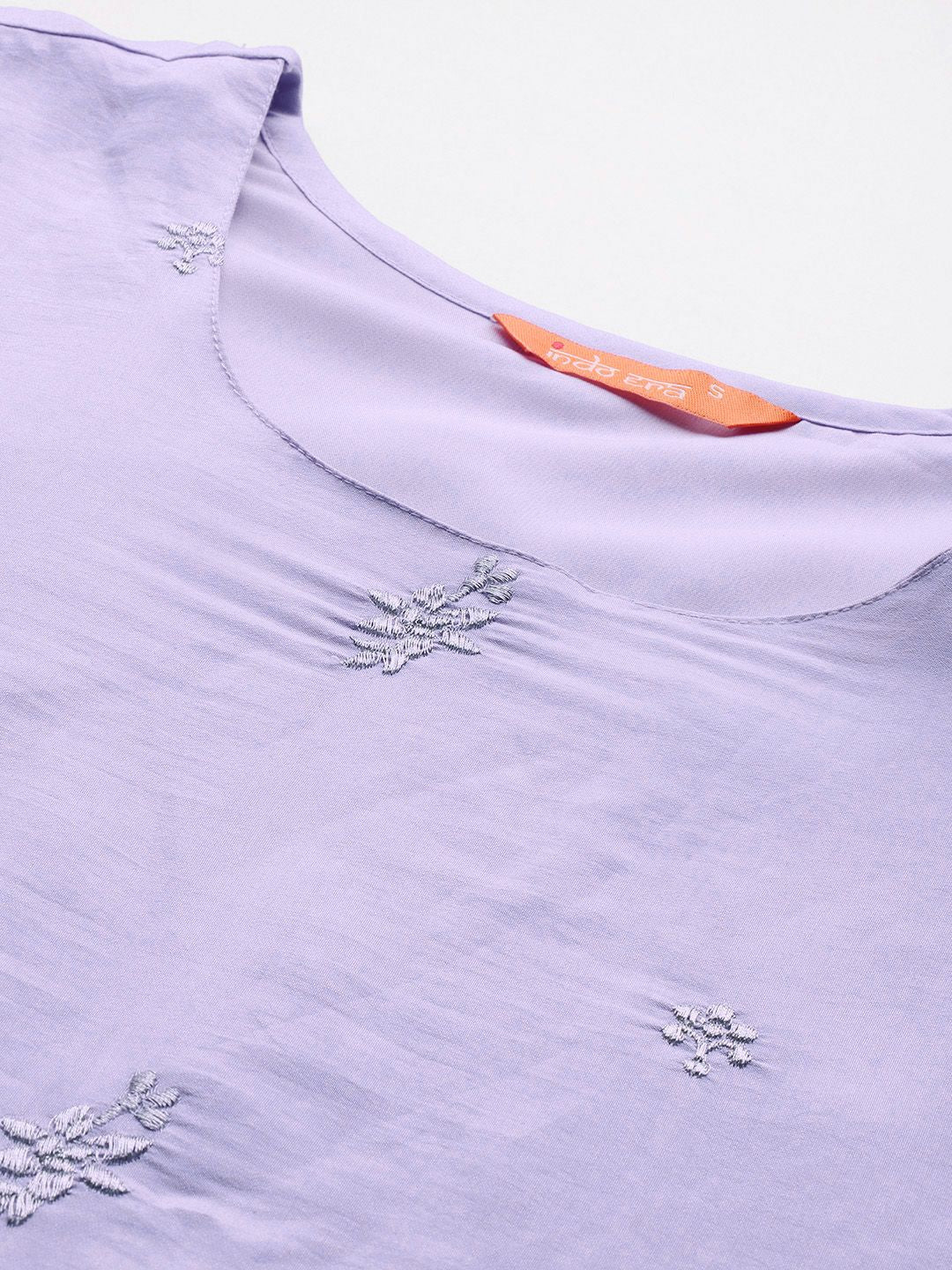 Indyancart IE Floral Embroidered Kurta with Trousers & With Dupatta