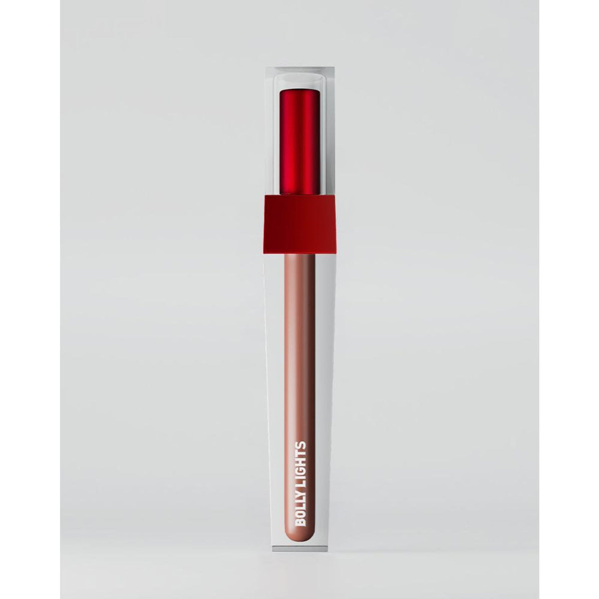 Colorbar Bolly Lights Showbiz Matte Liquid Lipstick in Halo 09, showcasing sleek packaging and the rich, matte lipstick inside.