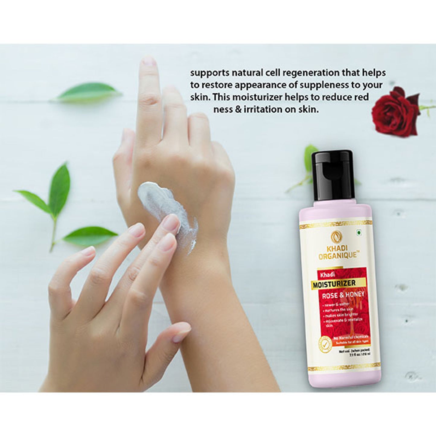 Khadi Organique Rose & Honey Mosturizer
