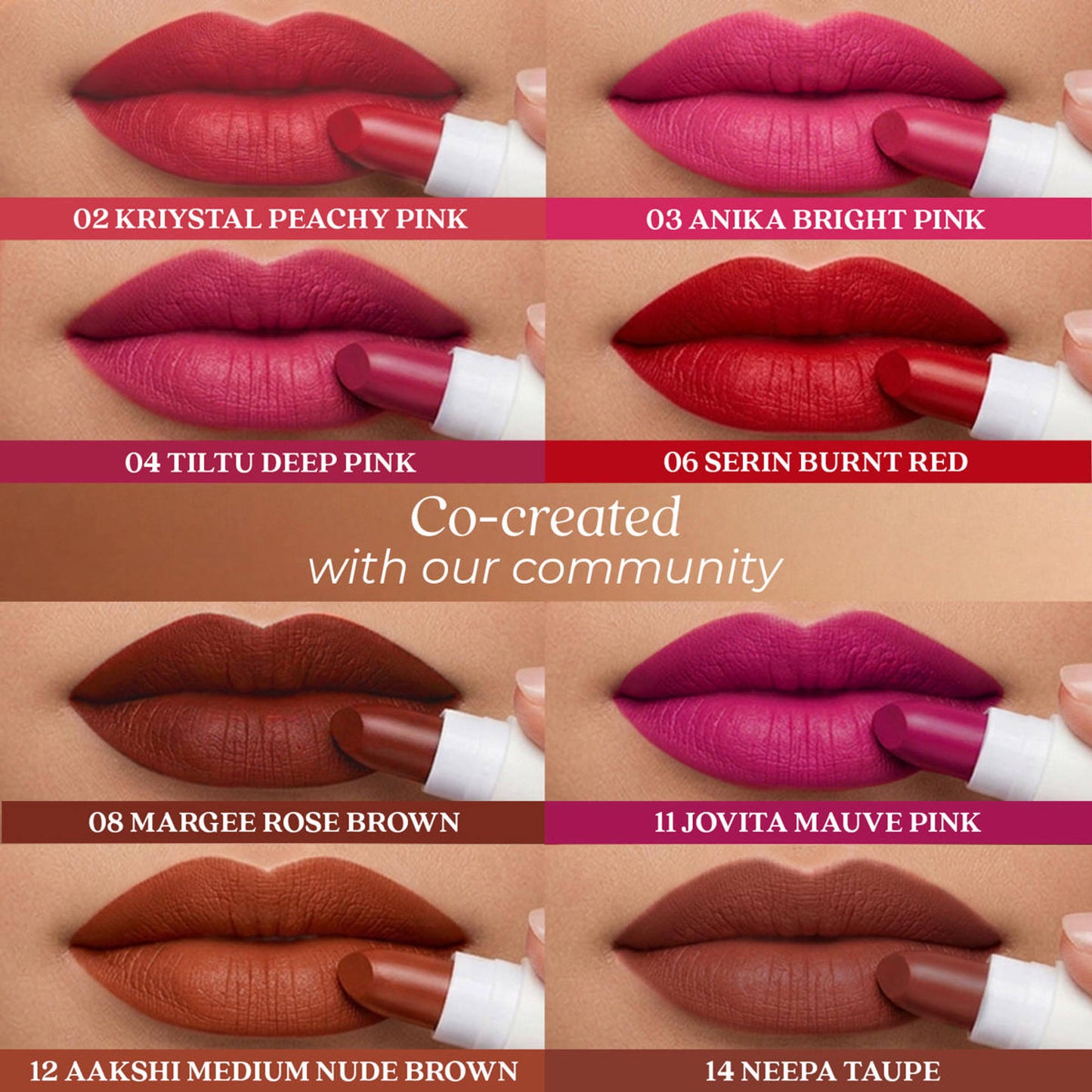 Just Herbs Ayurvedic Lipstick Micro-Mini Kit - Kit Of 8