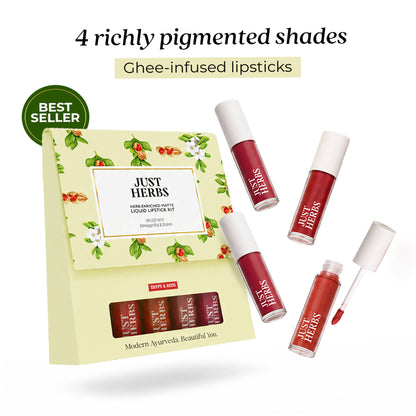 Just Herbs Herb Enriched Matte Liquid Lipstick Kit - Red & Bold
