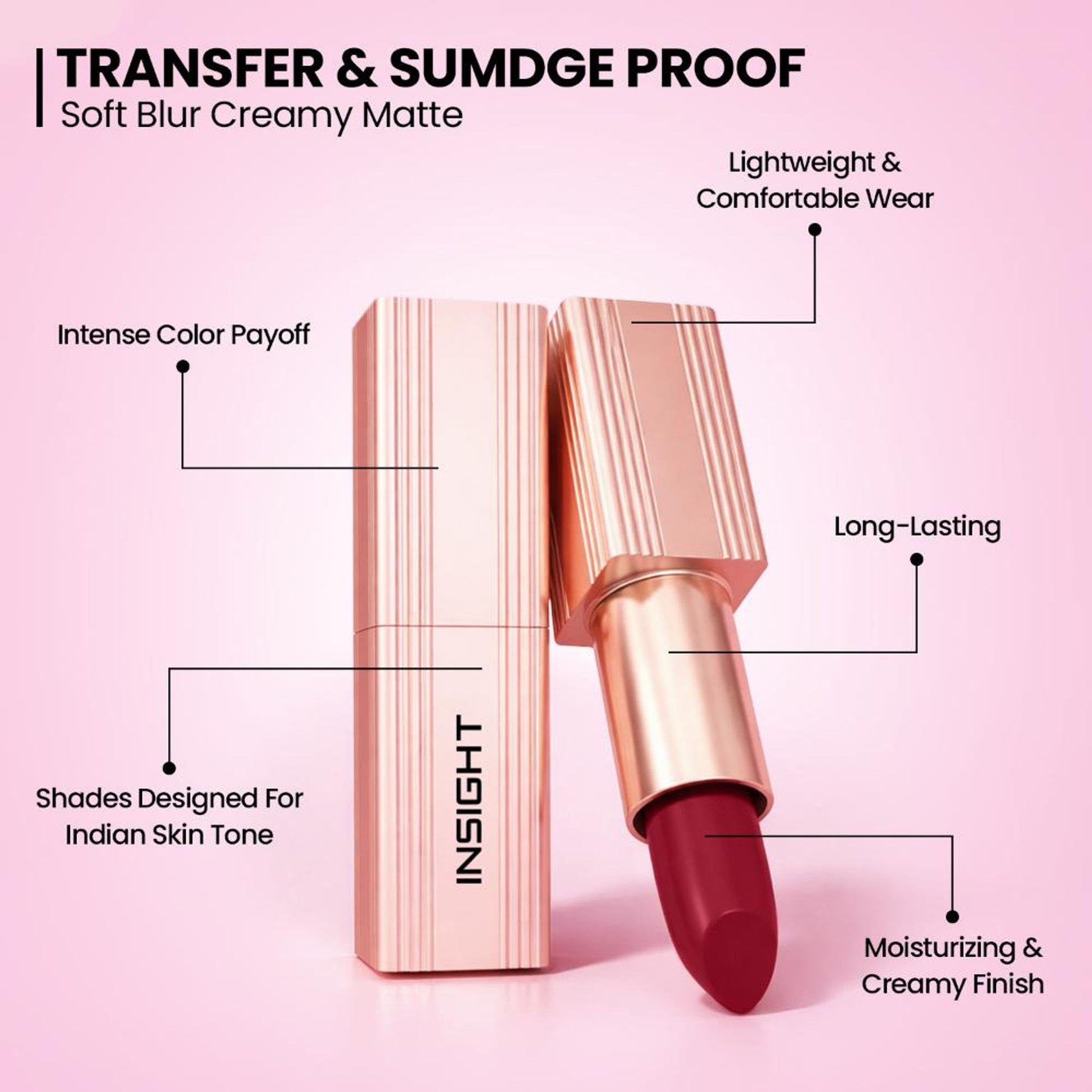 Insight Cosmetics Soft Blur Matte Lipstick - Molten Brown