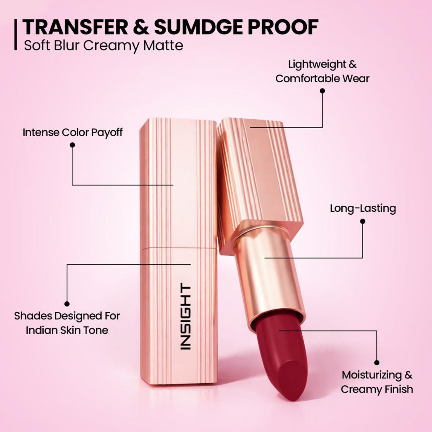 Insight Cosmetics Soft Blur Matte Lipstick - Royal Pink