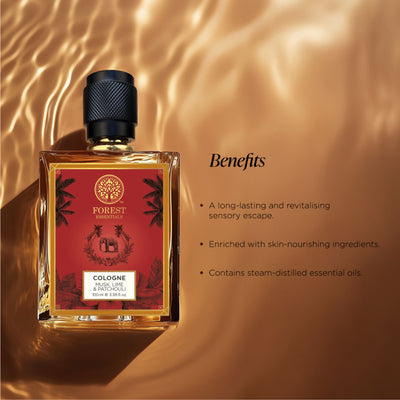 Forest Essentials Cologne Musk, Lime & Patchouli - Long Lasting & Sophisticated
