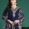Indyancart IE Ethnic Motifs Embroidered Zari Kurta With Trousers & Dupatta