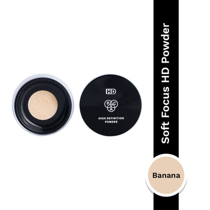 PAC HD Powder - Absorbs Oil & Shine, Ultra Blurring Matte Finish, Prevents Flashbacks - Banana