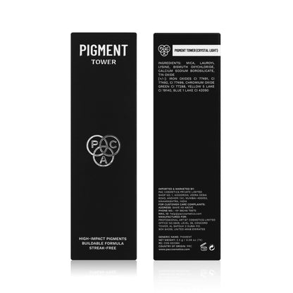 PAC Pigment Tower Crystal Light - 7 in 1 Loose Glitter Eyeshadow, High Impact Payoff, Non Chunky