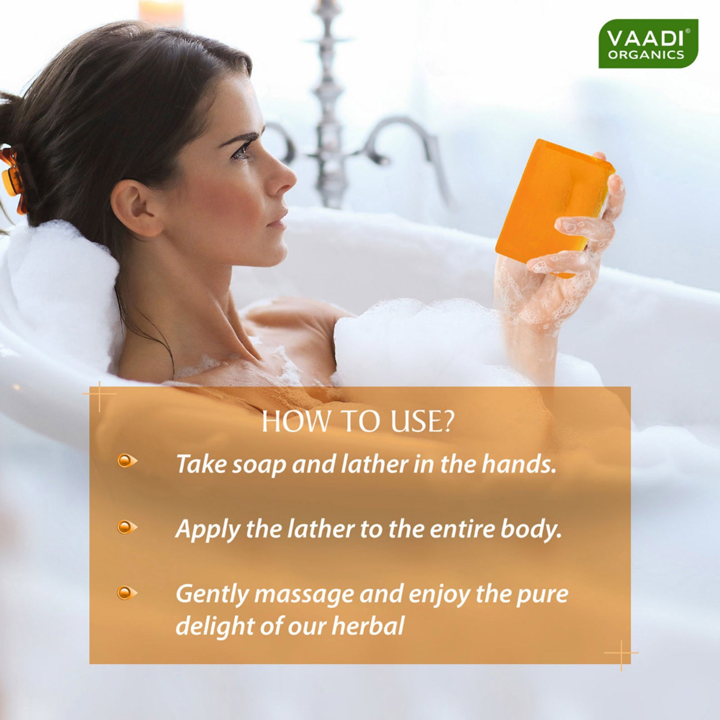 Vaadi Herbals Super Value Pack Of 6 Divine Sandal Soaps With Saffron