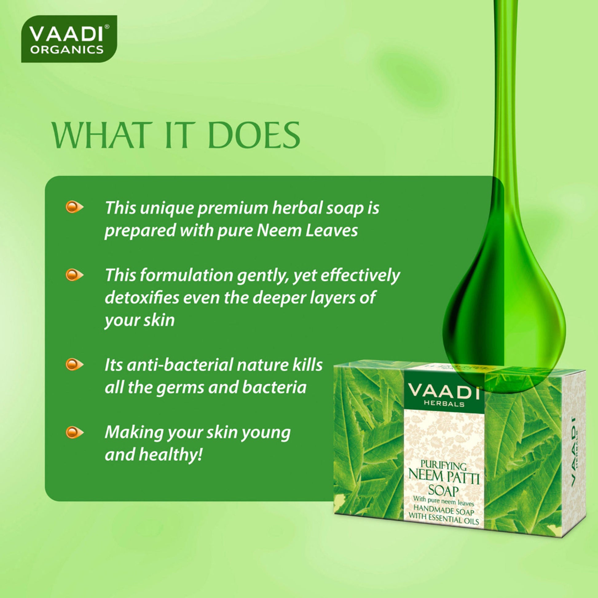Vaadi Herbals Neem Patti Soap - Contains Pure Neem Leave