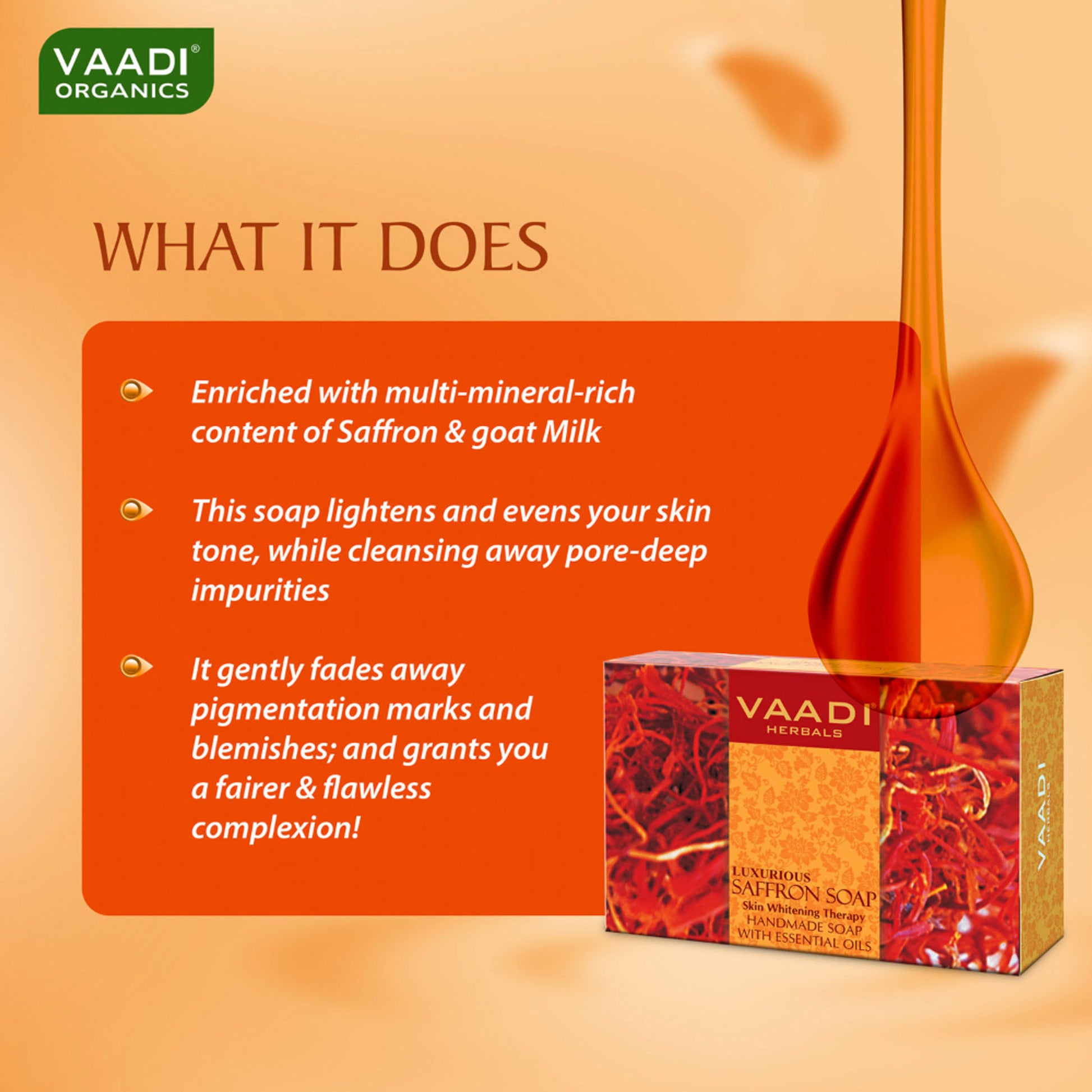 Vaadi Herbals Luxurious Saffron Soap - Skin Whitening Therapy