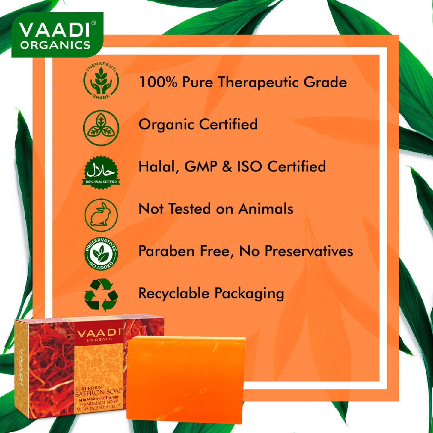 Vaadi Herbals Luxurious Saffron Soap - Skin Whitening Therapy
