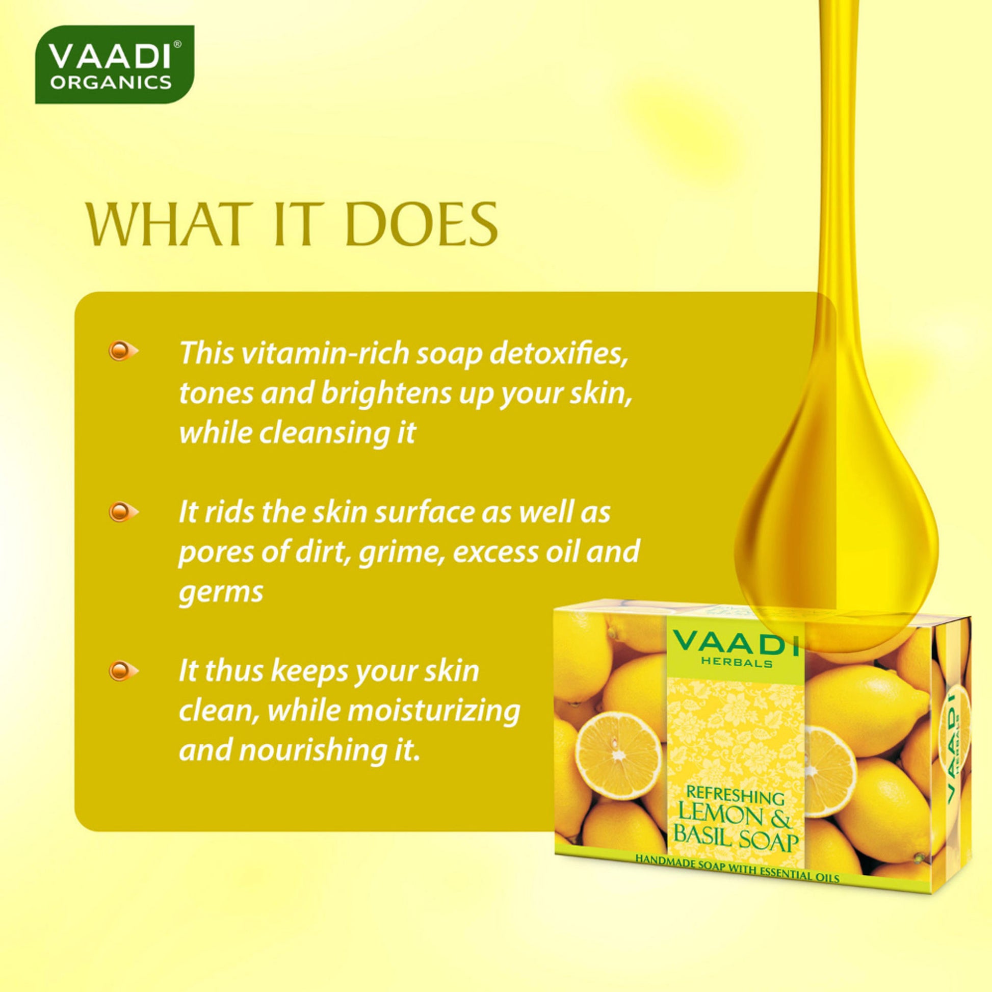 Vaadi Herbals Refreshing Lemon And Basil Soap