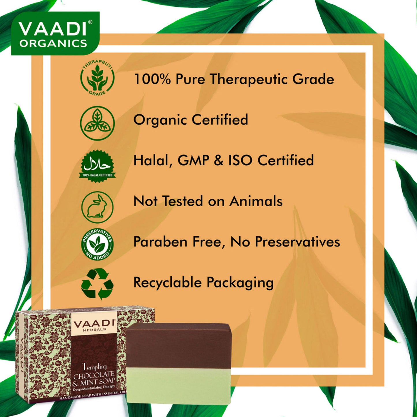 Vaadi Herbals Tempting Chocolate & Mint Soap-Deep Moisturising Therapy